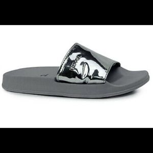 Women Metallic Slide Sandals NWT